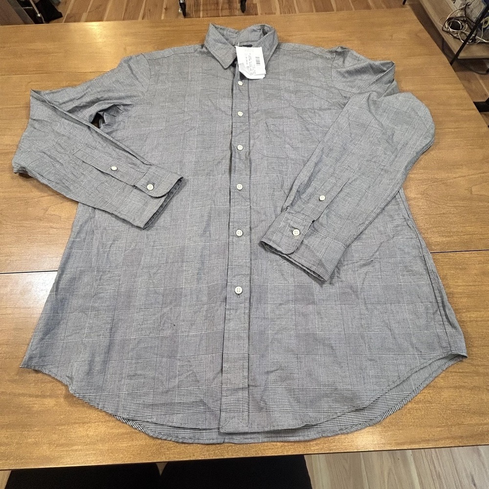 Polo Ralph Lauren Shirt Mens Large Gray Glen Plaid Long Sleeve NWT *PINHOLE*